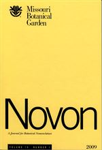 NOVON 19(1), A Journal for Botanical Nomenclature