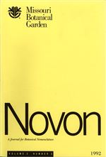 NOVON 02(2), A Journal of Botanical Nomenclature