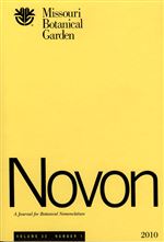 NOVON 20(1), A Journal for Botanical Nomenclatural