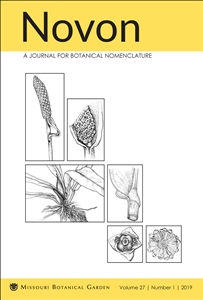 Novon 27(1), A Journal for Botanical Nomenclature