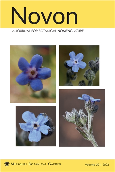 Novon, A Journal for Botanical Nomenclature, Volume 30