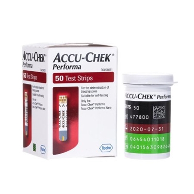 Blood Glucose Test Strips Accu-Chek Performa 50 Strips per Box Tiny 0.6 microliter drop