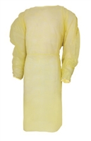 Protective Procedure Gown Adult One Size Fits Most Yellow NonSterile