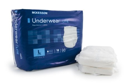 Adult Absorbent Underwear McKesson Lite Pull On Large Disposable Light Absorbency
