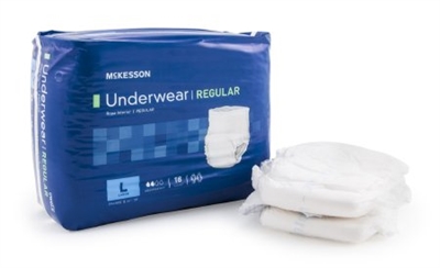 Adult Absorbent Underwear McKesson Regular Pull On Large Disposable Moderate Absorbency