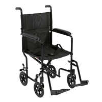 Lightweight Transport Wheelchair, 17" Seat, Black