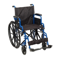 Blue Streak Wheelchair with Flip Back Desk Arms, Swing Away Footrests, 20" Seat