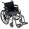 Cruiser III Light Weight Wheelchair with Flip Back Removable Arms, Desk Arms, Swing away Footrests, 20" Seat