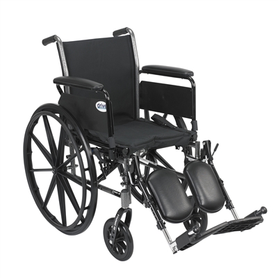 Cruiser III Light Weight Wheelchair with Flip Back Removable Arms, Full Arms, Elevating Leg Rests, 20" Seat