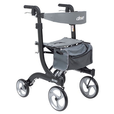 Nitro Euro Style Walker Rollator, Tall, Black