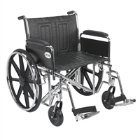 Sentra EC Heavy Duty Wheelchair, Detachable Full Arms, Swing away Footrests, 24" Seat