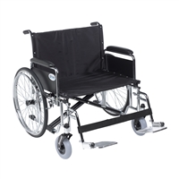 Sentra EC Heavy Duty Extra Wide Wheelchair, Detachable Full Arms, Swing away Footrests, 28" Seat