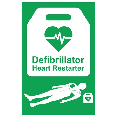 AED Sign - A4 defibrillator heart restarter