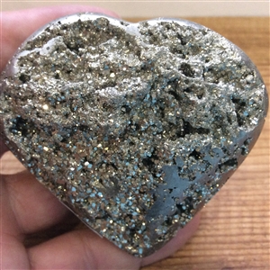 Hand Carved Pyrite Heart