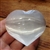 White Selenite Heart