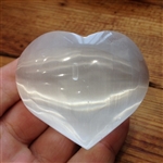 White Selenite Heart