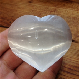 White Selenite Heart