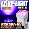 EZ Up-Light Hex-6 - LED Battery Powered Wireless - Control by Smart Phone App, Wireless Remote, DMX, Audio, Auto White Case