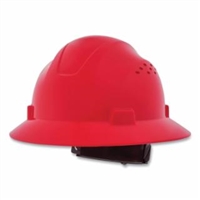 Jackson Safety Advantage Full Brim Vented Safety Hard Hat, Red