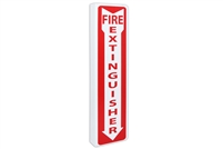 Wall Mount Plastic Fire Extinguisher Sign with a 90 Degree Projection