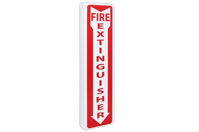 Wall Mount Plastic Fire Extinguisher Sign with a 90 Degree Projection