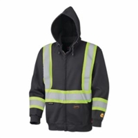 Pioneer 337SF Black Flame-Resistant Heavyweight Cotton Safety Hoodie