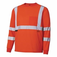 Pioneer-68887U/6888U-Hi-Viz-Orange-Long-Sleeve-Birdseye-Safety-Shirt