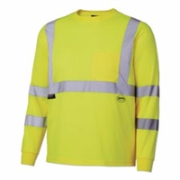 Pioneer-68887U/6888U-Hi-Viz-Yellow/Green-Long-Sleeve-Birdseye-Safety-Shirt