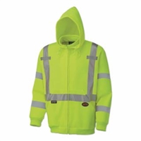 Pioneer 6924AU/6925AU Hi-Viz Yellow/Green Safety Polyester Fleece Hoodie with Full Zipper