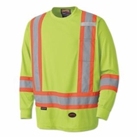Pioneer 6996 Hi-Viz Birdâ€™s-Eye Yellow/Green Long Sleeve Safety Shirt