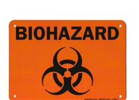 Orange Plastic Biohazard Sign with Symbol