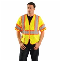 OccuNomix C3VHVY Class 3 Mesh Two-Tone Safety Vest with Zipper Closure