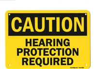 â€œCaution: Hearing Protection Requiredâ€ Plastic OSHA Safety Sign