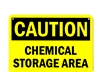 â€œCaution: Chemical Storage Areaâ€ Plastic OSHA Safety Sign