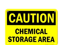 â€œCaution: Chemical Storage Areaâ€ Plastic OSHA Safety Sign