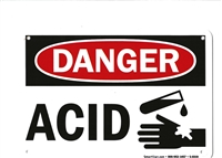 Danger Acid Plastic OSHA Safety Sign