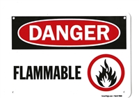 â€œDanger: Flammableâ€ Plastic OSHA Safety Sign