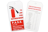 Paper Fire Extinguisher Inspection Tag, Pack of 50