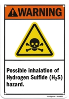 ANSI Hydrogen Sulfide (H2S) Plastic Warning Sign