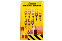 8 Padlock Wall-Mount Lockout Tagout Station