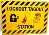 lockout station sign 10x14 aluminum