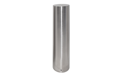 Durable 5-inch stainless steel bollard cover fits over existing posts for industrial and commercial safety