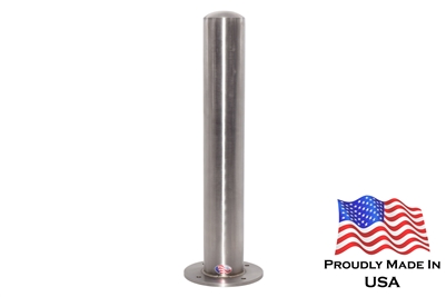 6-inch USA-made surface-mount stainless steel bollard for pedestrian and perimeter protection
