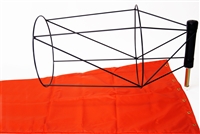 18 Inch x 60 Inch Orange Windsock With Extended Ball Bearing Frame