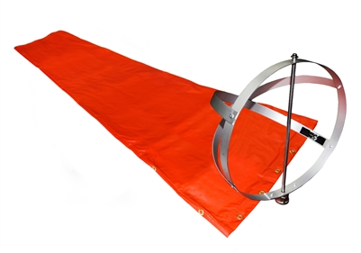 18 Inch x 96 Inch Orange Windsock With Standard Frame