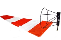18 Inch x 96 Inch Orange And White Windsock With Ball Bearing Frame