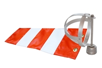 4 Inch x 15 Inch Orange And White Windsock With Standard Frame