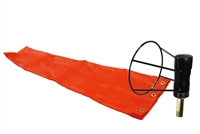 8x36 inch orange windsock mounted on heavy-duty ball bearing frame â€“ American-made industrial and airport wind indicator