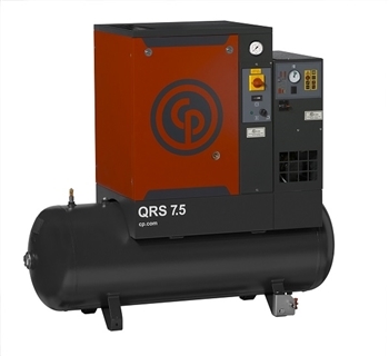 Chicago Pneumatic QRS7.5 HPD-1 TM Tank Mounted Rotary Low Sound Air Compressor w/ Dryer