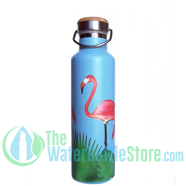 25oz 750ml Stainless Steel Insulated Water Bottle Flamingos by Beachcomber